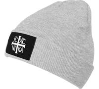 Oudrspo Gray Christian Orthodox Russian Cross Winter Unisex Beanie Warm Thick Knitted Hat Soft Stretch Skull Hat