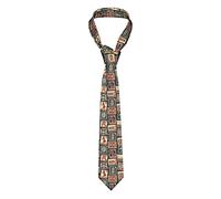 Oudrspo Great Britain London Postage Stamps Retro Mens Fashion Silk Ties Unique Gift Casual Neckties