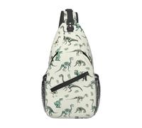 Oudrspo Green Dinosaur Skeleton Cute Dinosaur Sling Backpack Chest Bag Dinosaur Blue Crossbody Shoulder Bag Gym Cycling Travel Hiking Daypack