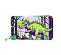 Oudrspo Green Dinosaur Women's Long Zipper Wallet, 7.48x4.13 Inches, Comes with Credit Card Slots Inside, Lightweight and Durable.
