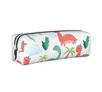 Oudrspo Green Red Dinosaur Pencil Case,Big Capacity Pencil Bag Pen Case Pencil Pouch,Durable Stationery Pouch Zipper Office College School Large Storage for Teen Boys Girls Students