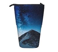 Oudrspo Green Sea Blue Seaweed Print Telescopic Pencil Case Pen Holder Multifunction Standing Pencil Pouch for Women Men