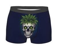 Oudrspo Green Weed Skull SkullLeaves Menu2019s Boxer Brief Sexy Menu2019s Underwear Classic Breathable Mens Pouch Underwear