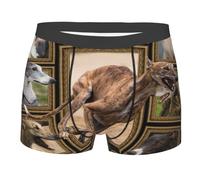 Oudrspo Greyhound Dog Men'S Boxer Briefs Novelty Breathable Stretch Moisture-Wicking Underwear Black