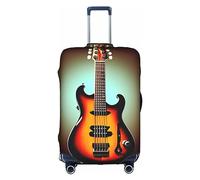 Oudrspo Guitar Bass Music Musical Instrument Print Luggage Cover Washable Suitcase Anti-Scratch Suitcase Cover Protective Cover Fits 18-32 Inch