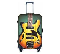 Oudrspo Guitar Bass Music Musical Instruments Print Luggage Cover Washable Suitcase Anti-Scratch Suitcase Cover Protective Cover Fits 18-32 Inch