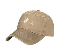 Oudrspo Handball Heartbeat Cap Adjustable Washed Casquette Denim Cap Hat for Outdoor Baseball Cap