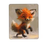 Oudrspo Happy Fox Mouse Pad Black Durable Soft Waterproof Non-Slip Rubber Leather with Stitched Edge Gaming Mouse Pads for Desk Office Laptop 7 X 8.6 in