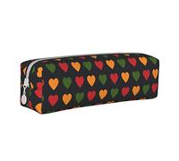 Oudrspo Happy Juneteenth Freedom Day Freeish Since 1865 Africa American Pencil Pouch Round Pen Case Portable Pencil Bag Leather Organizer with Zipper Cosmetic Pouch Bag