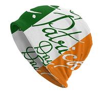 Oudrspo Happy Saint Patrick's Day Ireland Clover Green Green Frog Slouchy Beanie Chemo Headwear Knit Hat Scarf Sleep Skull Cap for Women Men