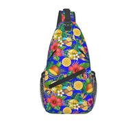 Oudrspo Hawaiian Pine Flowers Tropical Hawaiian Flower Sling Bag Crossbody Summer Tree Shoulder Daypack Crossbody Beach Bag Travel Hiking Chest