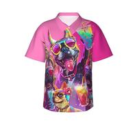 Oudrspo Hawaiian Shirts for Men - French Bulldog Cool No.101 Mens Summer Short Sleeve Button Down Casual Beach Shirts