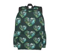 Oudrspo Heart-Shaped Ocean Life Casual Backpack Lightweight Laptop Bag Commuting Bags Daily Backpacks Travel Daypacks with Top Handle Water Bottle Pockets Front Pocket for Business Work Fitness