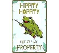 Oudrspo Hippity Hoppity Get Off My Property Frog - Private Property No Trespassing Vintage Metal Tin Sign Bar Pub Club Cafe Home Wall Decor metal tin sign 8x12 Inch