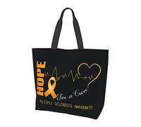 Oudrspo Hope For A Cure Multiple Sclerosis Awareness Tote Bag Ladies Cute Shopping Bag Large Capacity Shoulder Bag Work Fit Fashion Handbag Organizer