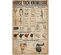 Oudrspo Horse Tack Knowledge Metal Signs Vintage Wall Decor Cowboy Guide Posters Plaque for Farm Club Decor Home Decor Plaque 8x12inch