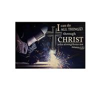 Oudrspo I Can Do All Things Through Christ A Prayer For Welders Metal Tin Signs Christian Inspirational Posters Welding Studio Wall Art Decor Home Club Living Room Typographic Plaque 12x16 inchses