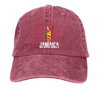 Oudrspo I Love Jamaican Flag Adult Baseball Cap Unisex Adjustable Cowboy Hat Mans Womens Cowboy Hats Red