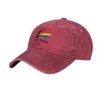 Oudrspo I Love My 2 Dads Gay Pride LGBT Father's Day Hat Adjustable Men Women Unisex Baseball Cap Washed Cotton Denim Red