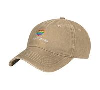 Oudrspo I Love My 2 Dads with Rainbow Heart Father's Day Gay Pride Hat Adjustable Men Women Unisex Baseball Cap Washed Cotton Denim