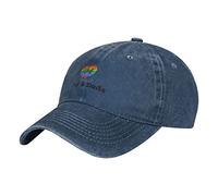 Oudrspo I Love My 2 Dads with Rainbow Heart Pride Father's Day Gay Hat Adjustable Men Women Unisex Baseball Cap Washed Cotton Denim
