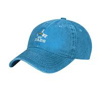 Oudrspo I Love My Two Dads Pride LGBT Father's Day Pride Gay Hat Adjustable Men Women Unisex Baseball Cap Washed Cotton Denim Blue