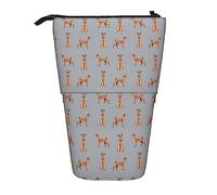 Oudrspo Irish Terrier Simple Valentines Day Dog Grey Pencil Case,Stand Pencil Pouch,Telescopic Pencil Case Stand Pencil Holder Pen Bag