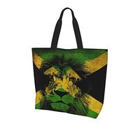 Oudrspo Jamaica Flag Lion Head Tote Bag For Women,Womens Tote Bags,Waterproof Tote Purse for Teacher,Gym,Work,School with interior Pocket