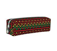 Oudrspo Juneteenth Black History Month African American Pencil Pouch Round Pen Case Portable Pencil Bag Leather Organizer with Zipper Cosmetic Pouch Bag