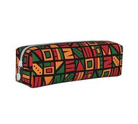 Oudrspo Juneteenth Celebrate Freedom African American Pencil Pouch Round Pen Case Portable Pencil Bag Leather Organizer with Zipper Cosmetic Pouch Bag