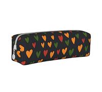 Oudrspo Juneteenth Celebrate Freedom African American Pencil Pouch Round Pen Case Portable Pencil Bag Leather Organizer with Zipper Cosmetic Pouch Bag