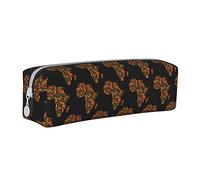 Oudrspo Juneteenth Celebrate Freedom African American Pencil Pouch Round Pen Case Portable Pencil Bag Leather Organizer with Zipper Cosmetic Pouch Bag