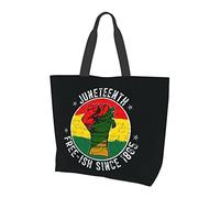 Oudrspo Juneteenth Free-Ish Since 1865 Black History Tote Bag Ladies Cute Shopping Bag Large Capacity Shoulder Bag Work Fit Fashion Handbag Organizer