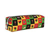 Oudrspo Juneteenth Independence Freedom Day June 19 1865 Pencil Pouch Round Pen Case Portable Pencil Bag Leather Organizer with Zipper Cosmetic Pouch Bag