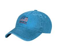Oudrspo Just A Regular Dad Tryingto Raise Liberals Father's Day Hat Adjustable Men Women Unisex Baseball Cap Washed Cotton Denim Blue