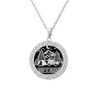 Oudrspo Keep It Simple Camping Camp Pendant Necklace for Women Diamond Necklaces Circle