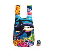 Oudrspo Killer Whale,Fun Orca Foldable Storage Backpack 17 Inch | Foldable Travel Hiking Backpack Reusable Packable Camping Daypack for Men Women