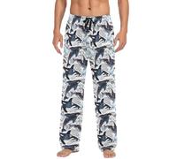 Oudrspo Killer Whale Orca Men's Pajama Pants Soft Lightweight Lounge Sleep Pj Bottoms with Pockets Drawstring
