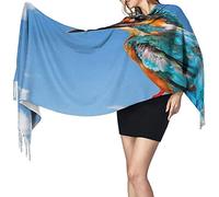 Oudrspo Kingfisher Colorful Bird 77x27inch Winter Warm Long Shawl Scarf for Women Portable Headscarf Fashion