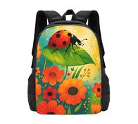 Oudrspo Ladybug Backpack Travel Bag Lightweight Bookbag Casual Daypack Laptop Backpack Adjustable for Women Men 16.5 Inch