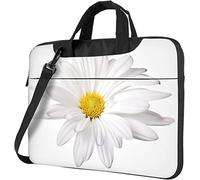 Oudrspo Laptop Shoulder Bag White Daisy Flower with Bright Yellow Heart Soft Laptop Briefcase