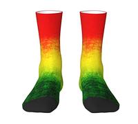 Oudrspo Large Feature Rasta Grunge Women Men Crew Socks Cushioned Crew Socks Athletic Compression Socks