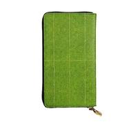 Oudrspo Leather Wallet - Stylish and Functional Wallet for Women with Multiple Compartments and Zipper Design Green Grassland Prints, Black, One Size