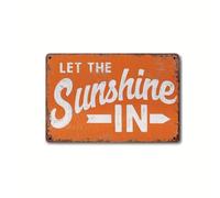 Oudrspo Let The Sunshine in Aluminium Metal Tin Sign 16x12 Inch Home Plaque Poster Home Bar Pub Wall are Decor New
