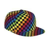 Oudrspo LGBT Rainbow Checkered Chessboard Mens Womens Baseball Cap Adjustable Trucker Hat Dad Hat Hip Hop Caps Sport Hats for Men Women