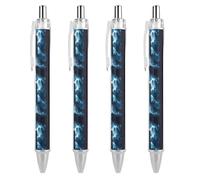 Oudrspo Lighthouse Thunder And Storm Funny Ballpoint Pen Printed Retractable Black Round Barrel Fine Point Pens 0.5mm 1/2/4 Pcs