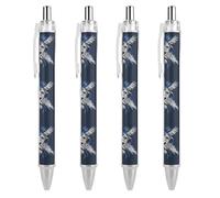 Oudrspo Lion Scottish Flag Retractable Ballpoint Pens Black Gel Ink Pen Smooth Writing for Office Home Work