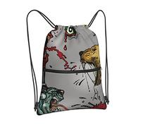 Oudrspo Lions Blood Drawstring Backpack Bag Drawstring Zipper Backpack Sport Gym Travel Yoga Sackpack For Men Women