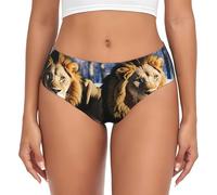 Oudrspo Lions In The Snow Print Women'S Briefs Premium Elastic Underwear For All-Day Comfort Black