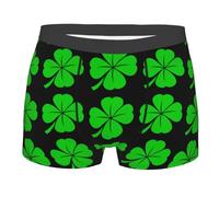 Oudrspo Lucky Irish Clover St. Patrick's Day Lucky Shamrock Men's Boxer Briefs, Moisture Wicking & Breathable, Assorted Size